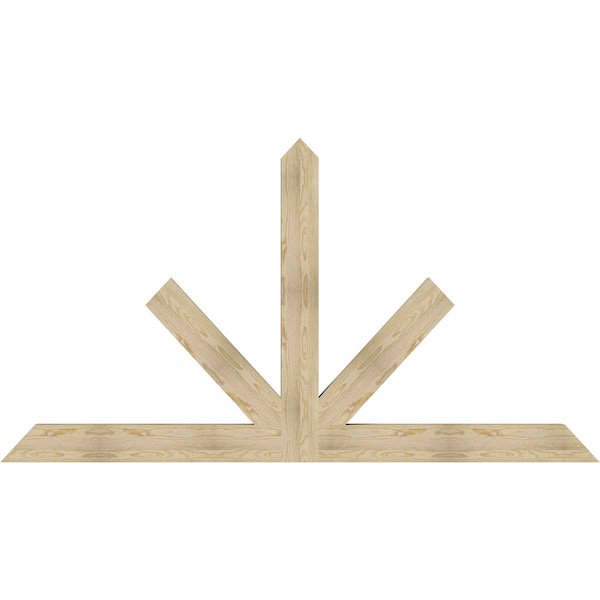 Ekena Millwork Saratoga Rough Sawn Timber Gable Bracket, Douglas Fir, 96"W x 52"H x 4"D x 6"F, 13/12 Pitch GBW096X52X0406SAR00RDF - main